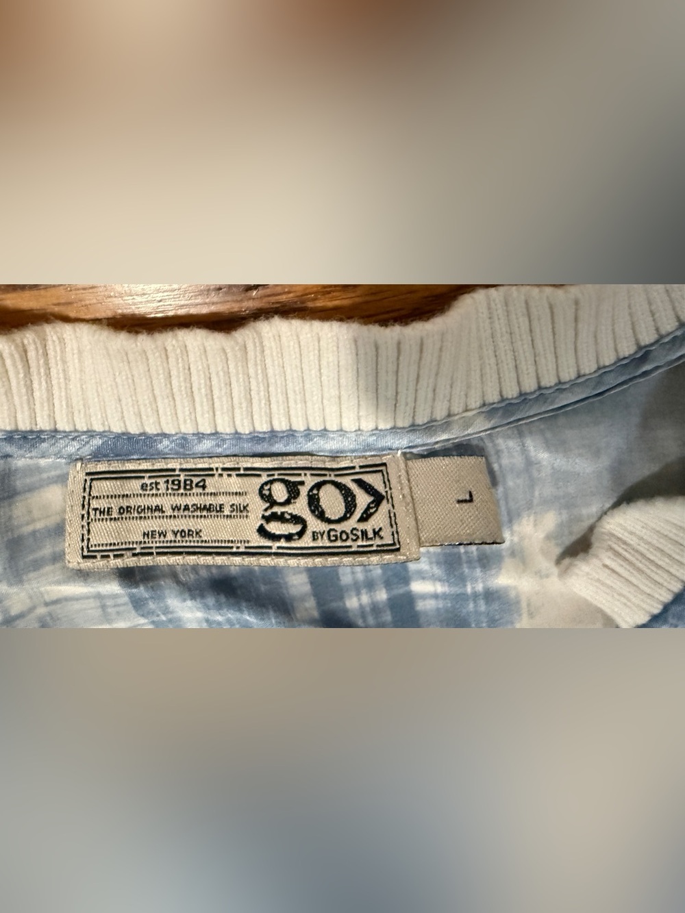 Go by GoSilk Plaid Tie Dye 100% Silk Top (L) & Jogger Pant (M) Matching Set - Picture 8 of 14